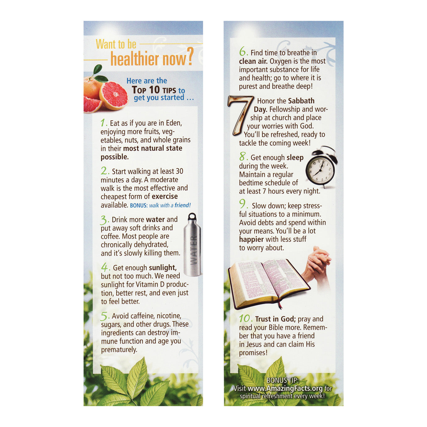 10 Health Tips Bookmark (25/Pack)