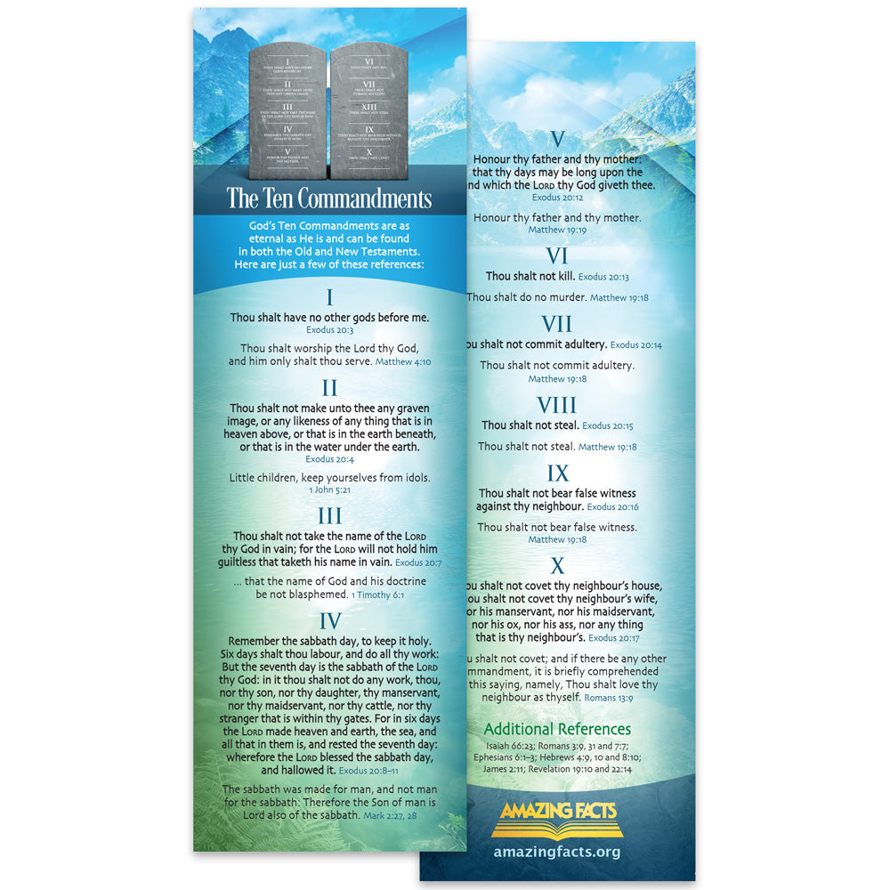 Ten Commandments Bookmark Pack (25)